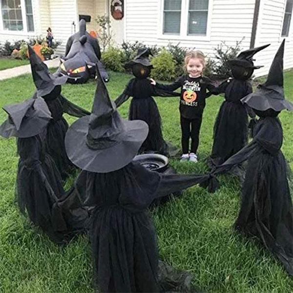 Halloween Light-Up Witches Ghost Halloween Decoration Horror Props Creepy Skeleton For Halloween Decoration Voice Control