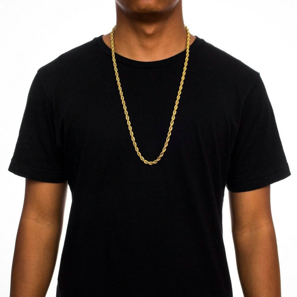 18k Diamond Cut Rope Chain Necklace 5MM