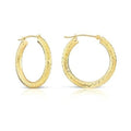 18K Gold Classic 30MM Diamond Cut Hoop Earrings