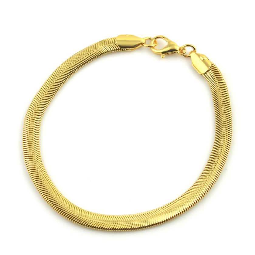18K Gold Herringbone Anklet