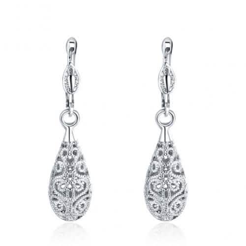 18K Gold Laser Cut Filigree Drop Earrings - Assorted Colors