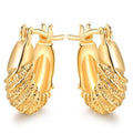 18k Gold Plated Carved Hoop Earrings