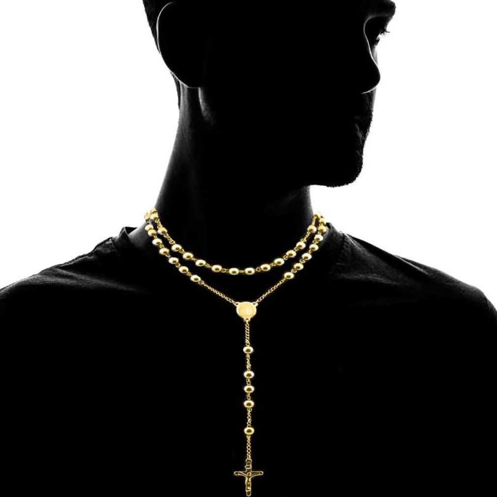 18K Gold Plated Diamond Cut Rosary