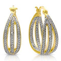 18K Gold Plated Hoop Earring With Diamond Accent By MUIBLU Gems