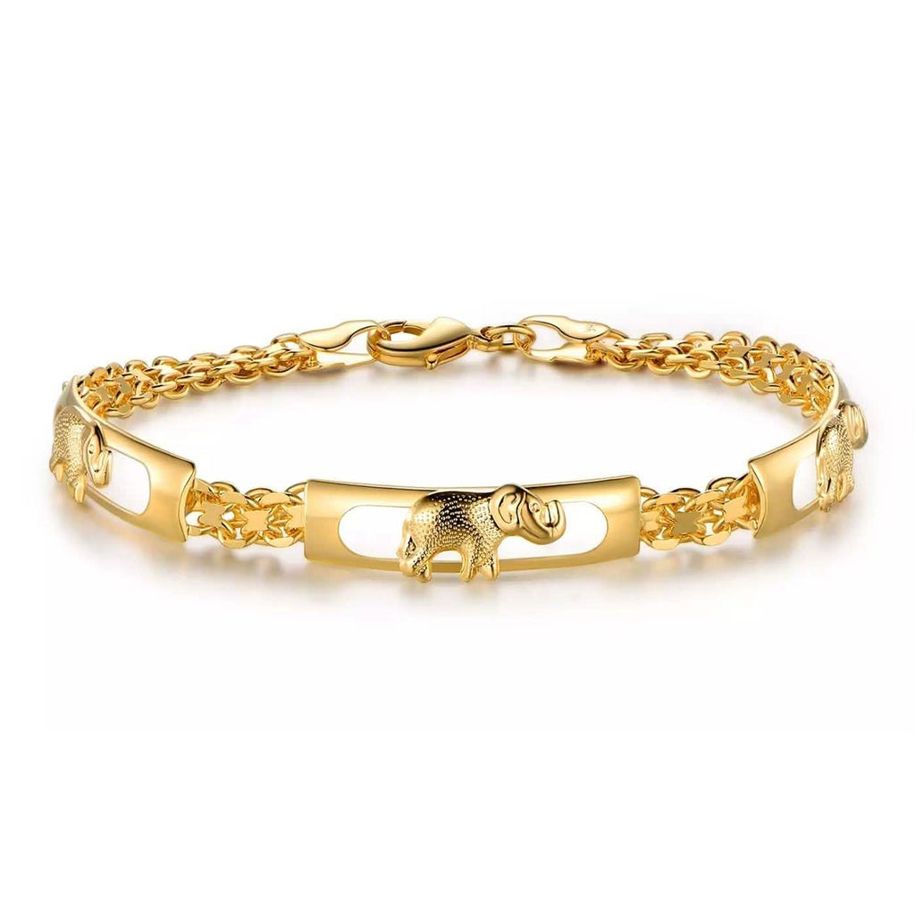 18K Gold Plated Lucky Elephant Parade Bracelet