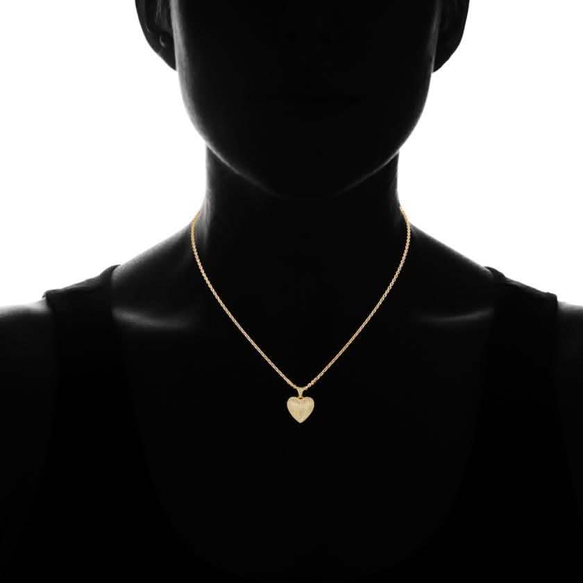 18k Gold Plated Puffed Heart Pendant Necklace