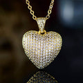 18k Gold Plated Puffed Heart Pendant Necklace