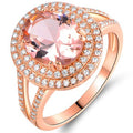 18K Rose Gold Oval-Cut Morganite Engagement Ring - Assorted Sizes