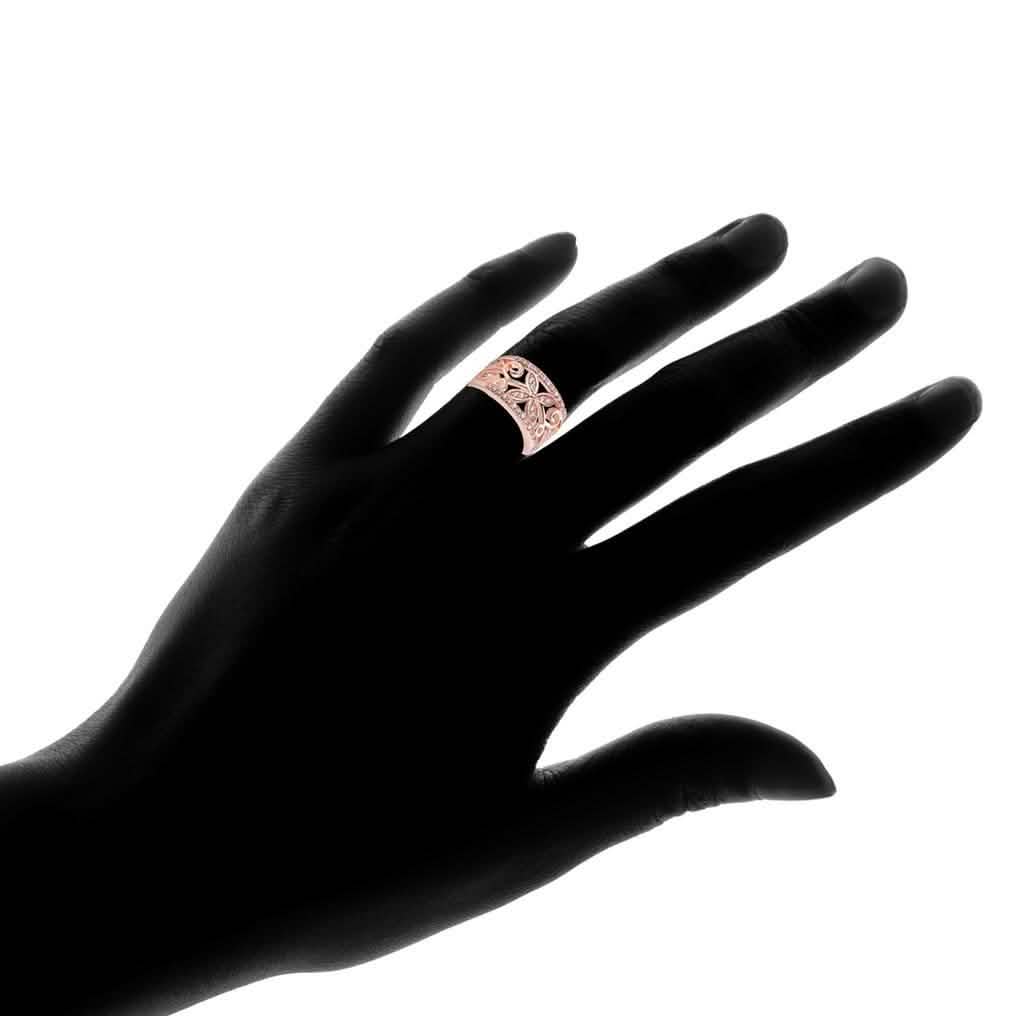 18K Rose Gold Plated Flower Filigree Ring made with Swarovski Elements