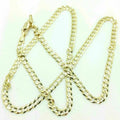 18K Solid Gold Cuban Chain Necklace Men Women 4mm