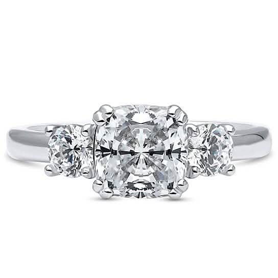 18K White Gold 5.00 Cttw Cushion Cut Engagement Ring