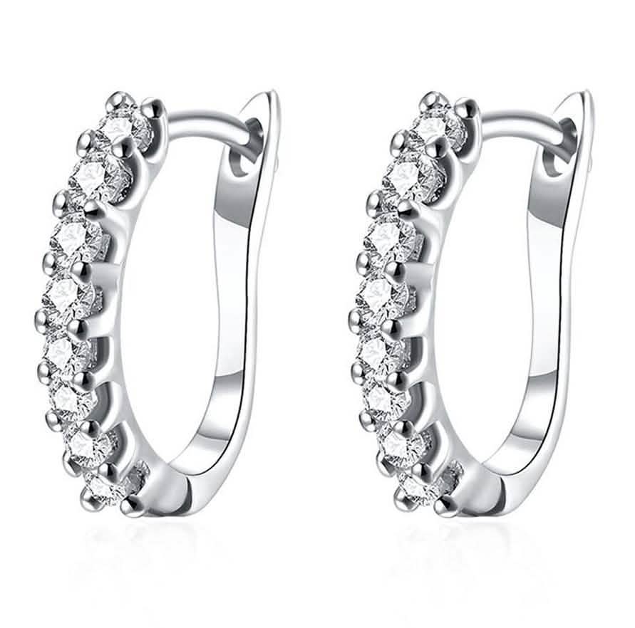 18K White Gold and Swarovski Element Crystal Petite Earrings