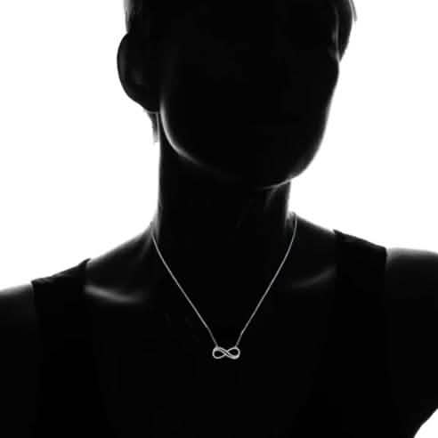 18K White Gold Plated Double Infinity Necklace