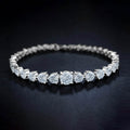18K White Gold Plated Graduated Tennis Bracelet