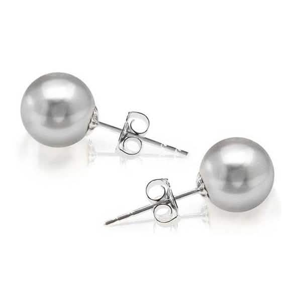 18K White Gold Plated Pearl Stud Earrings
