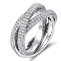 18K White Gold Plated Rolling Eternity Ring Made with Swarovski Elements
