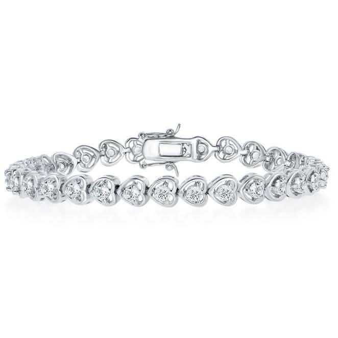 18K White Gold Plated Tennis Bracelets