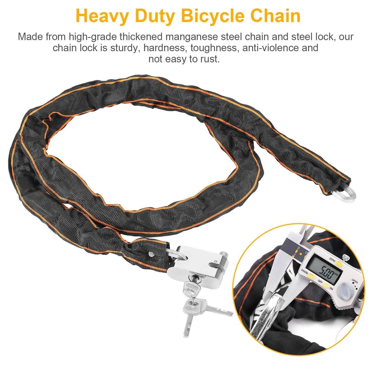 1.8m Bike Chain Lock with 3 Keys Heavy Duty Security Lock
