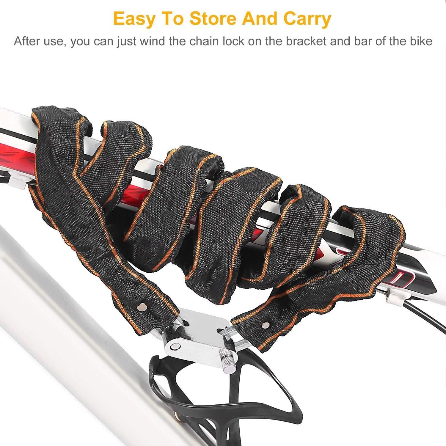 1.8m Bike Chain Lock with 3 Keys Heavy Duty Security Lock
