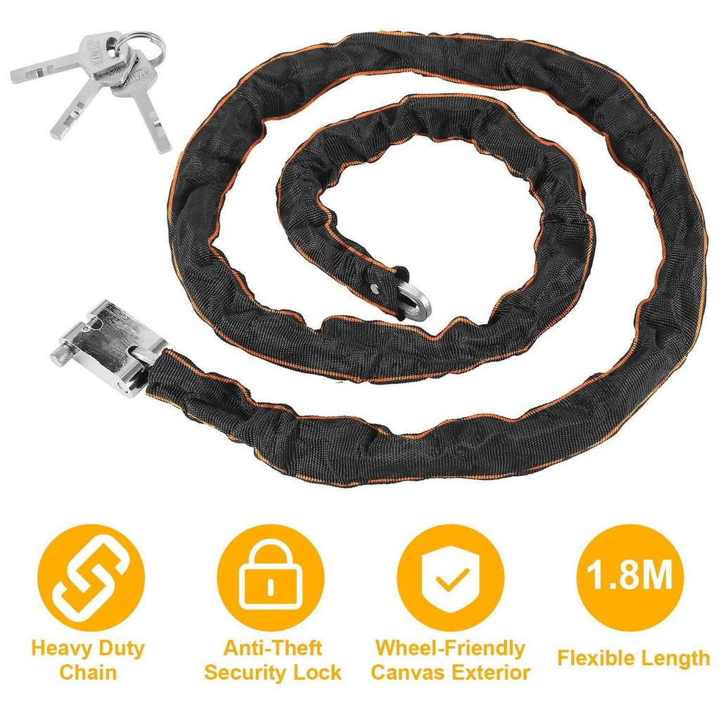1.8m Bike Chain Lock with 3 Keys Heavy Duty Security Lock