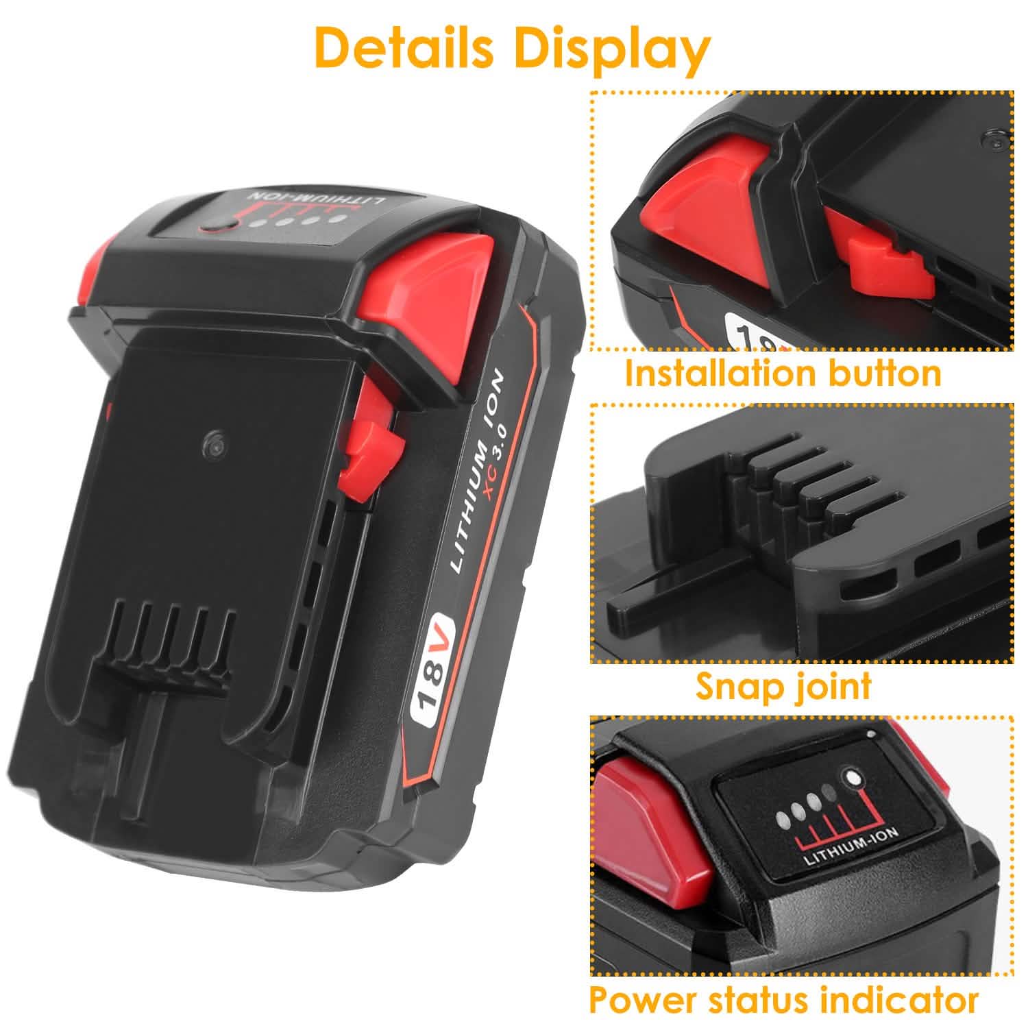 18V Battery Replacement Compatible with Milwaukee M18 Cordless Power Tool