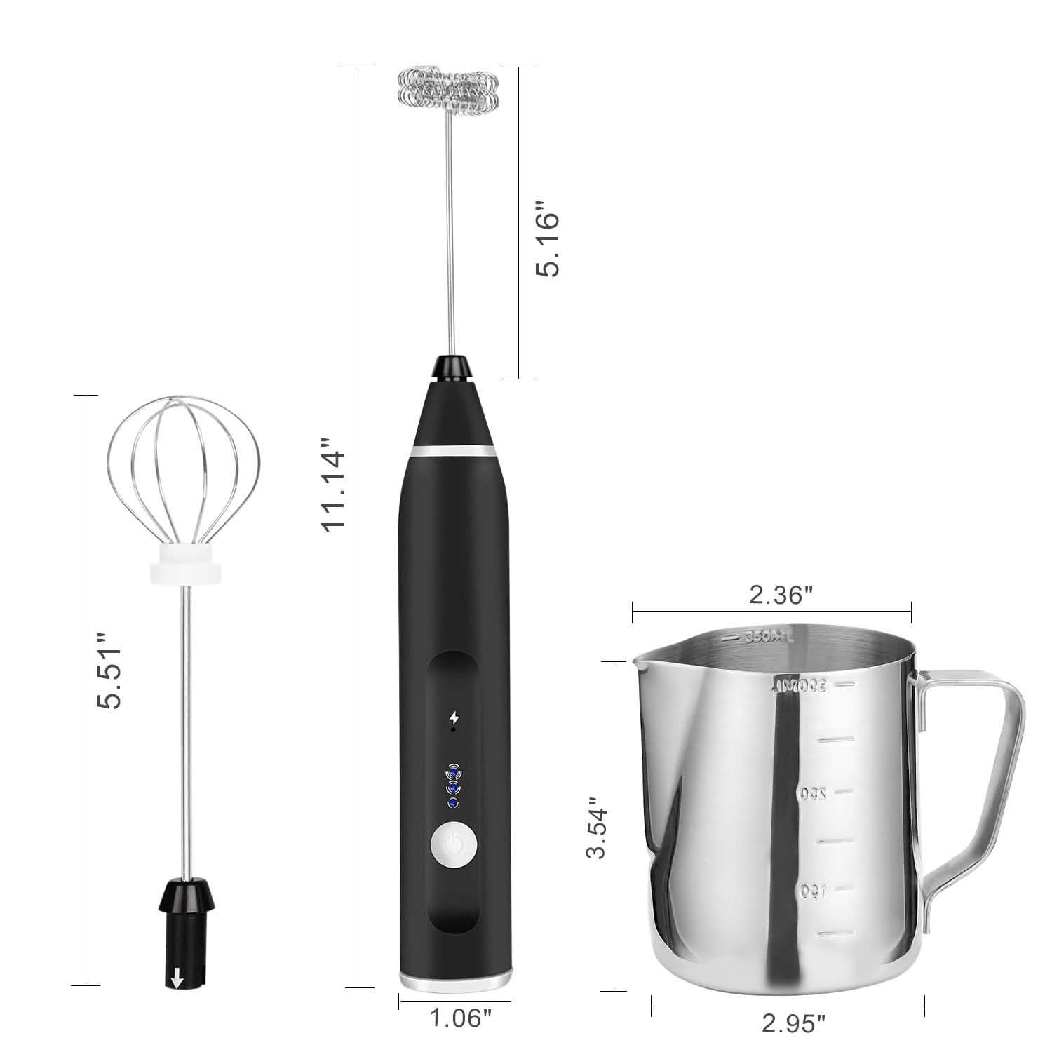 19-Pack: USB Electric Milk Coffee Frother Pitcher Set