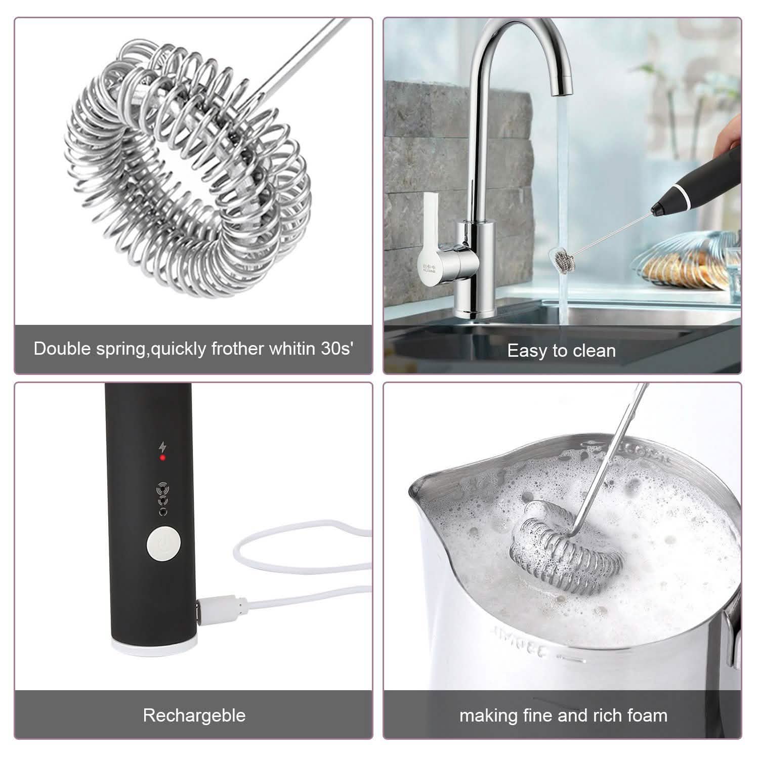 19-Pack: USB Electric Milk Coffee Frother Pitcher Set