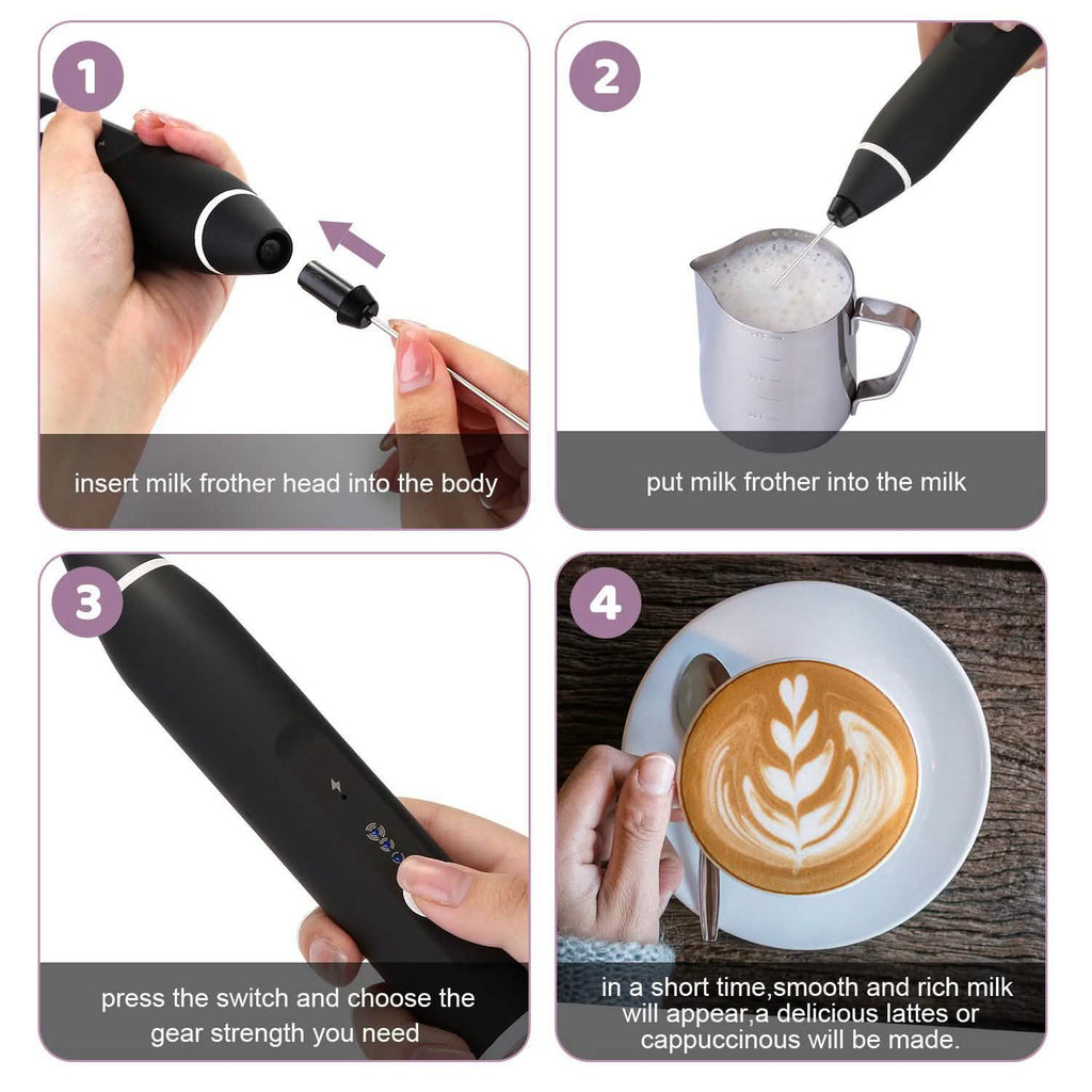 19-Pack: USB Electric Milk Coffee Frother Pitcher Set