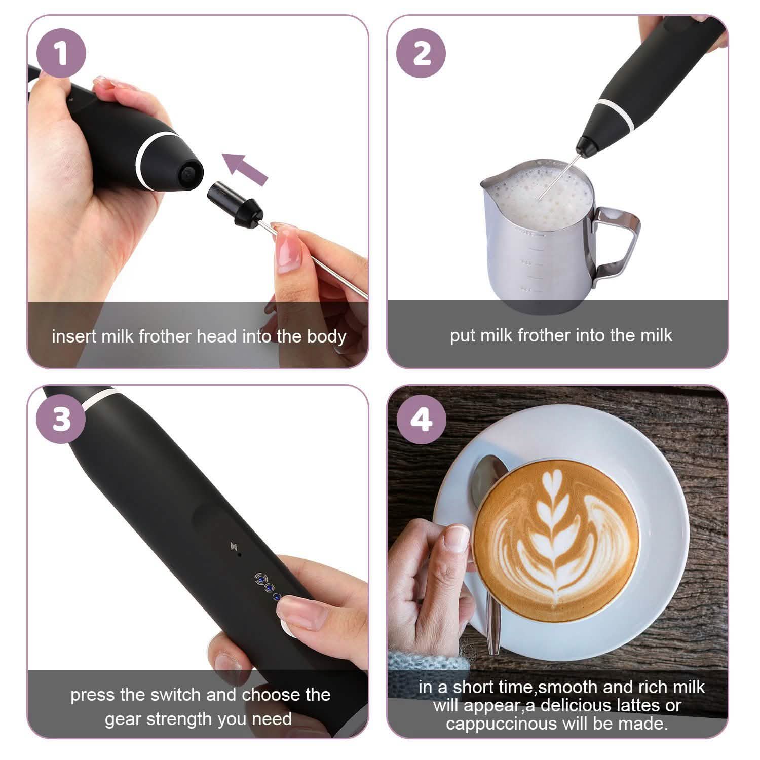 19-Pack: USB Electric Milk Coffee Frother Pitcher Set