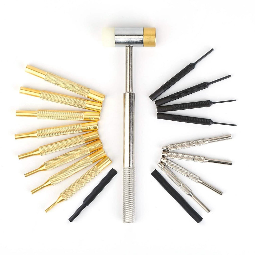 19-Piece: Hammer Punch Set Drift Pin Punch Kit with Portable Storage Box