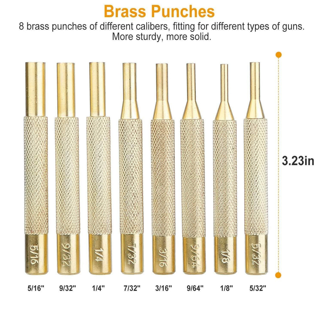 19-Piece: Hammer Punch Set Drift Pin Punch Kit with Portable Storage Box