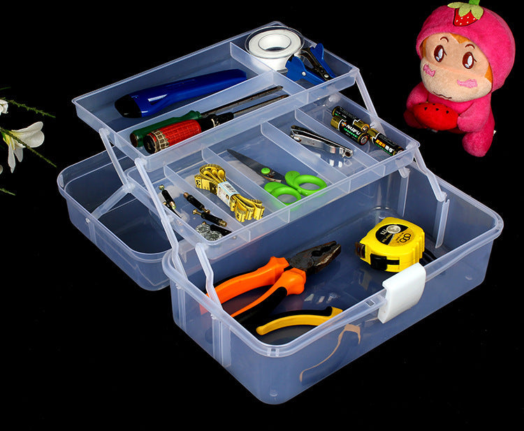 Large 2-layer art tool box plastic medicine box