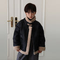 Boys Suede-lined Coat With Integrated Fur For Extra Warmth And Thickness