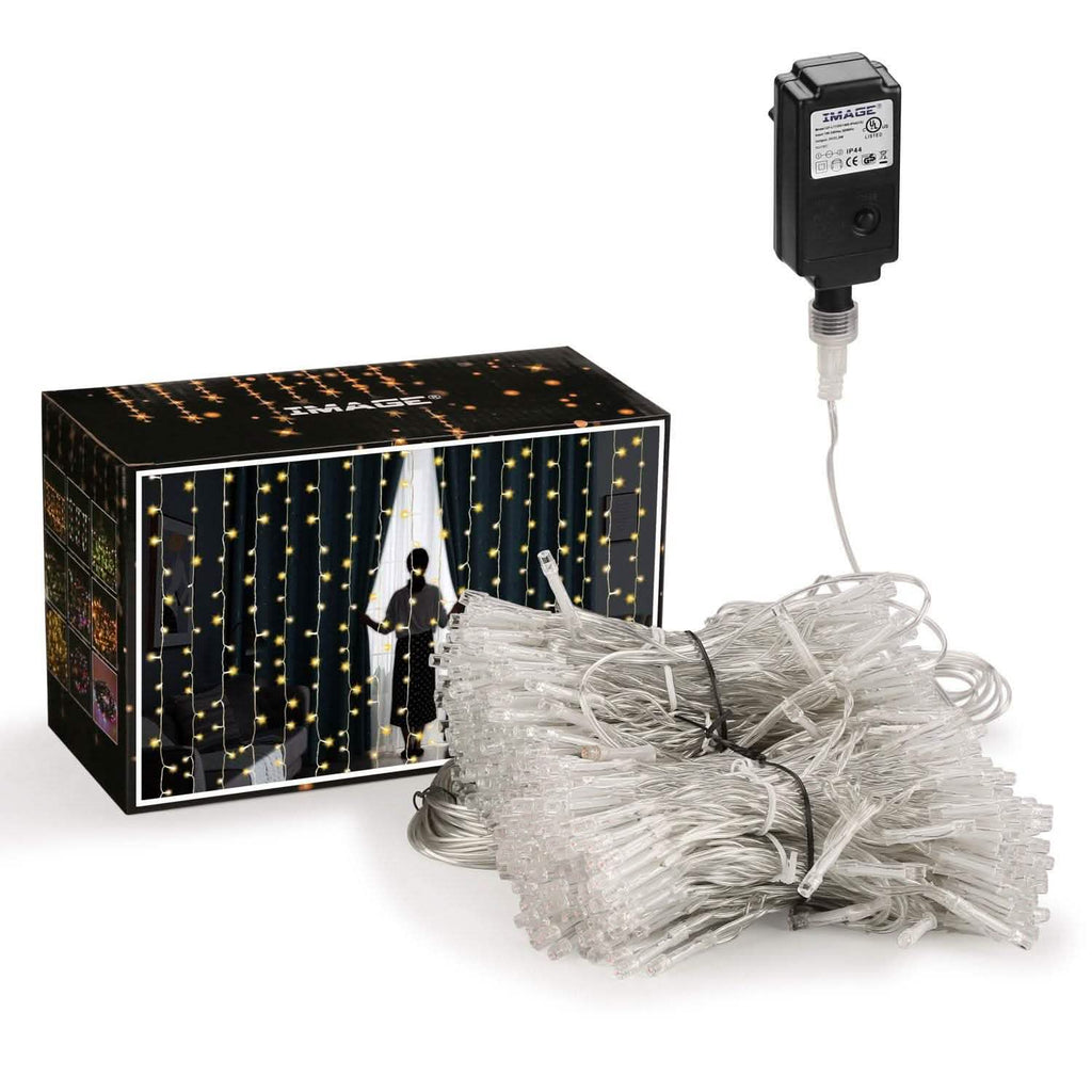 19.6 x 6.6 FT. 448 LED Warm White Waterproof String Fairy Curtain Lights