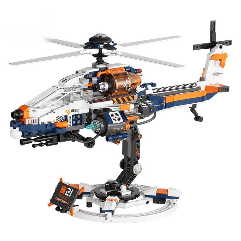 Fashionable Helicopter Building Block Toy
