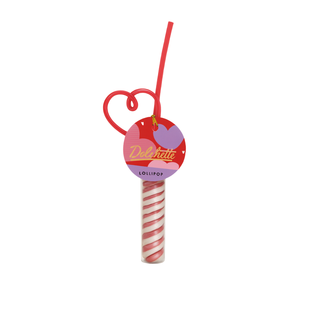 Dolchette Lollipop Straw Valentine's Heart Twist Candy