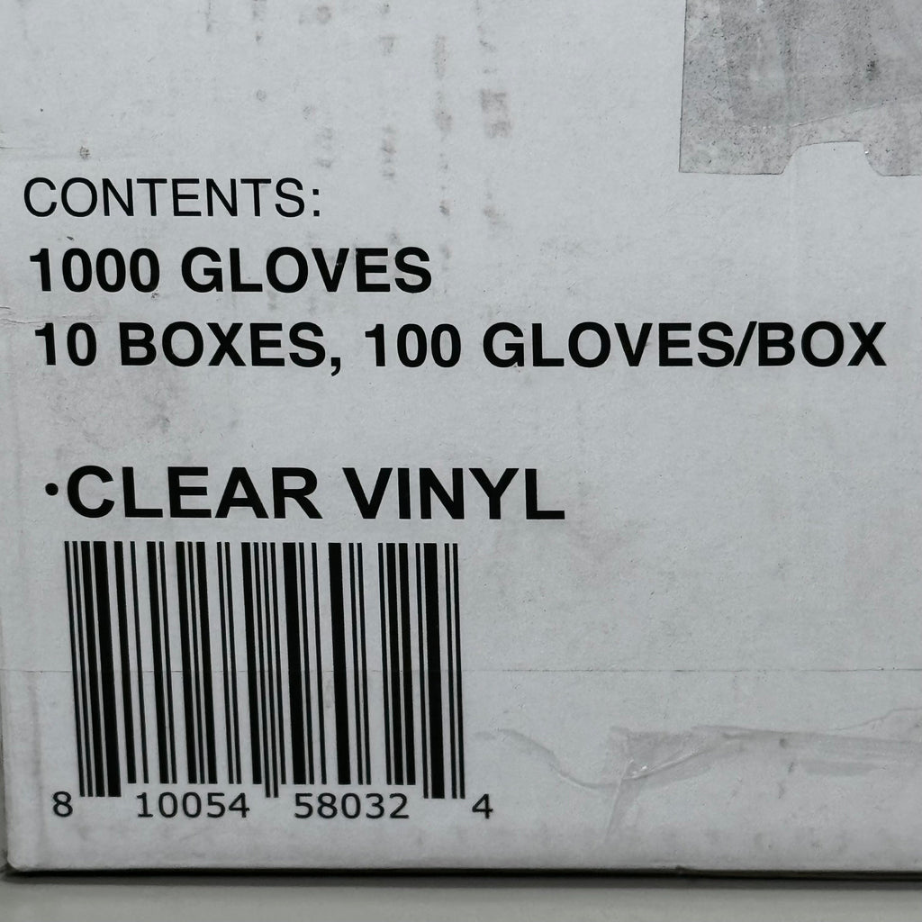STAUFFER (10 PACK, 1,000 Total) Gloves & Safety Powder-Free Clear Vinyl Sz L R400I