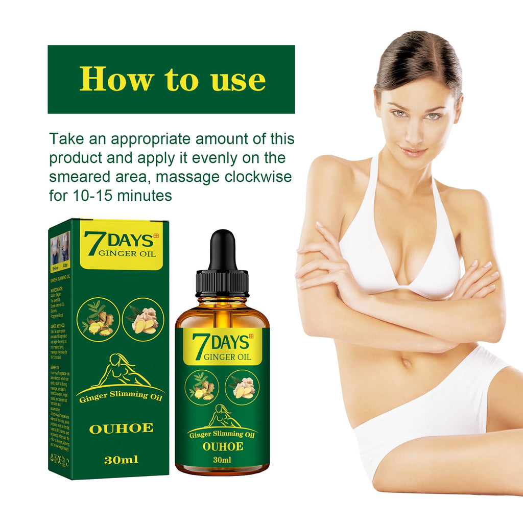 Ginger Body Shaping Essential Oil, Shaping Body Tightening And Slimming Care Massage Essential Oil