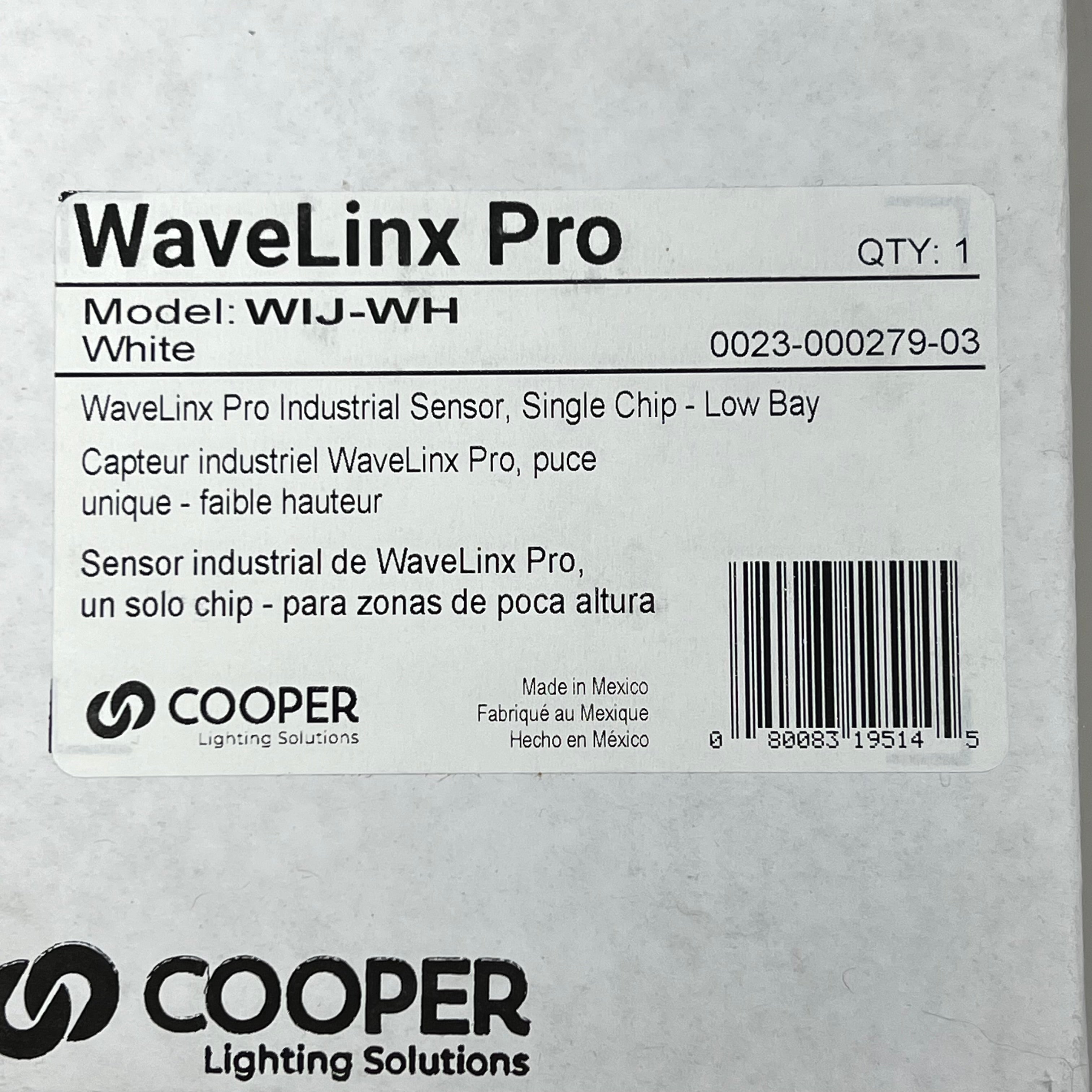 COOPER LIGHTING SOLUTIONS WaveLinx Advanced Sensor Technology WIJ-WH