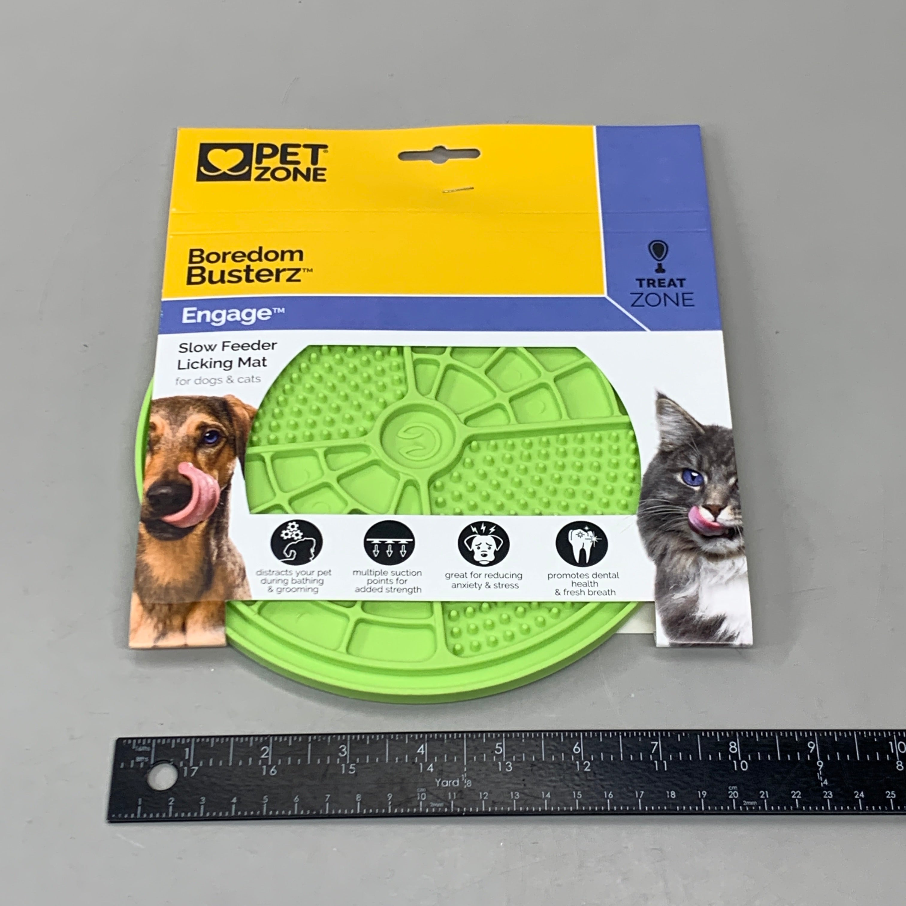 COSMIC PET (2 PK) Boredom Busterz Engage Slow Feeder Licking Mat Green 70808 V2