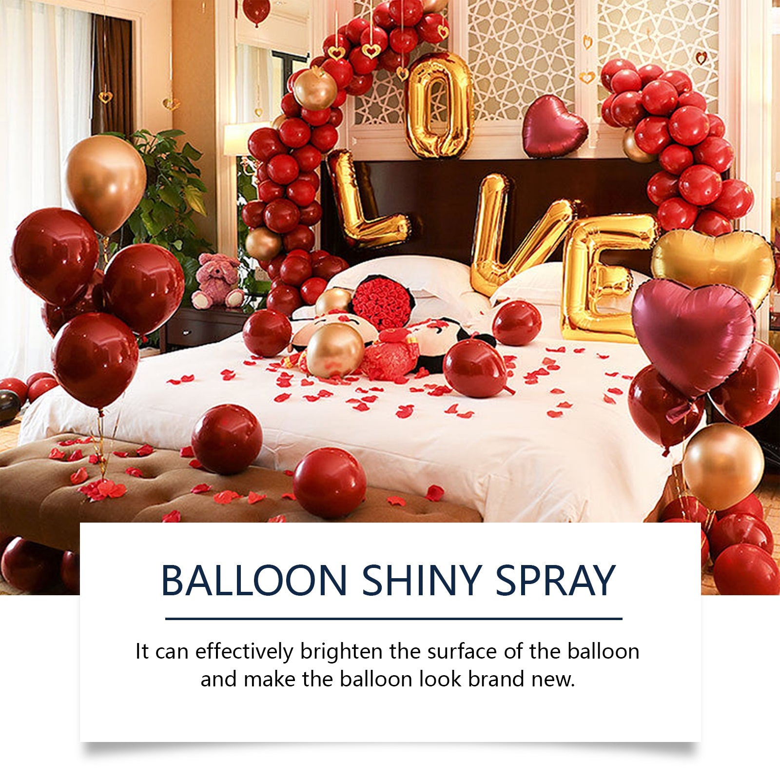 Latex Balloon Shine Spray, Long-Lasting Non-Oxidizing Enhanced Gloss Textured Atmosphere Spray