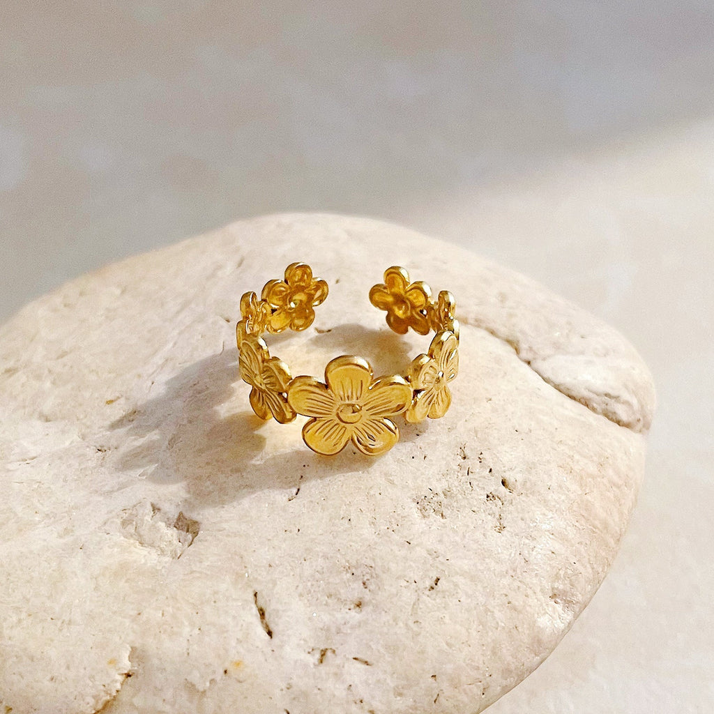 European and American Fashion INS Style Flower Ring Open Ring
