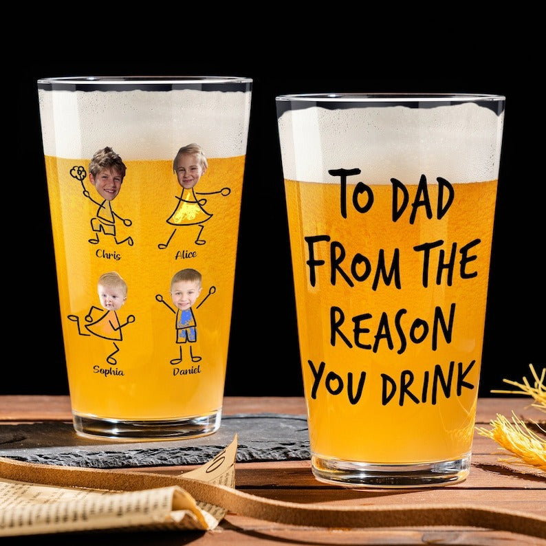 Round glass cup 16oz beer wheat cup body customized straight cup
