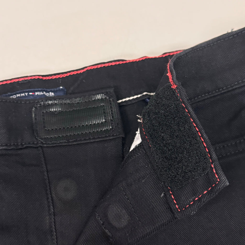 TOMMY HILFIGER JEANS Slim Bermuda Shorts Women's SZ 8 Waist 29 Black Magnet / Velcro Fly