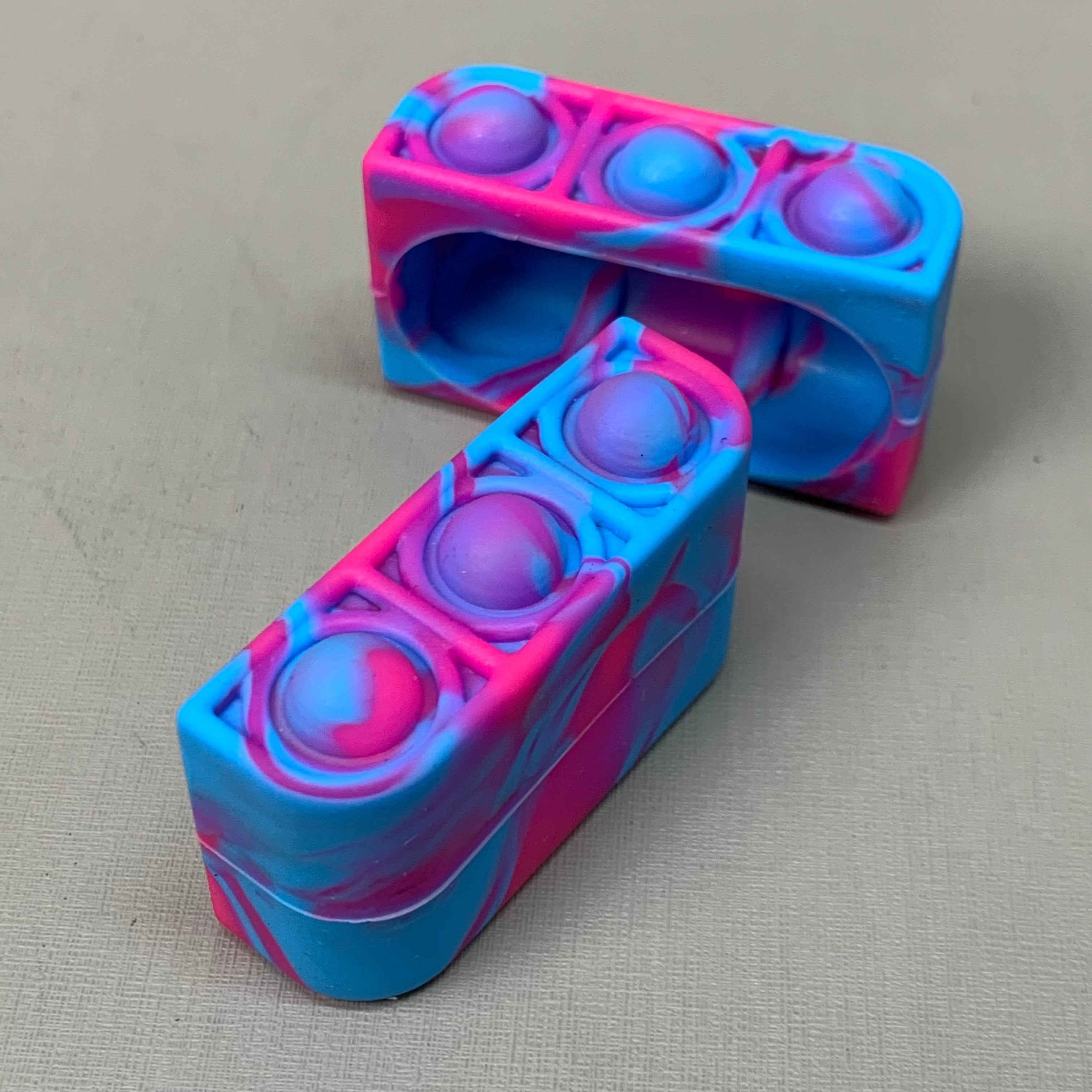BEST WHOLESALE 2-PACK! Wireless Headphone Bubble Popping Case 2.5" x 2" Blue/Pink