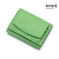 Small wallet women's genuine leather Japanese style fabric RFID coin bag wallet mini wallet short