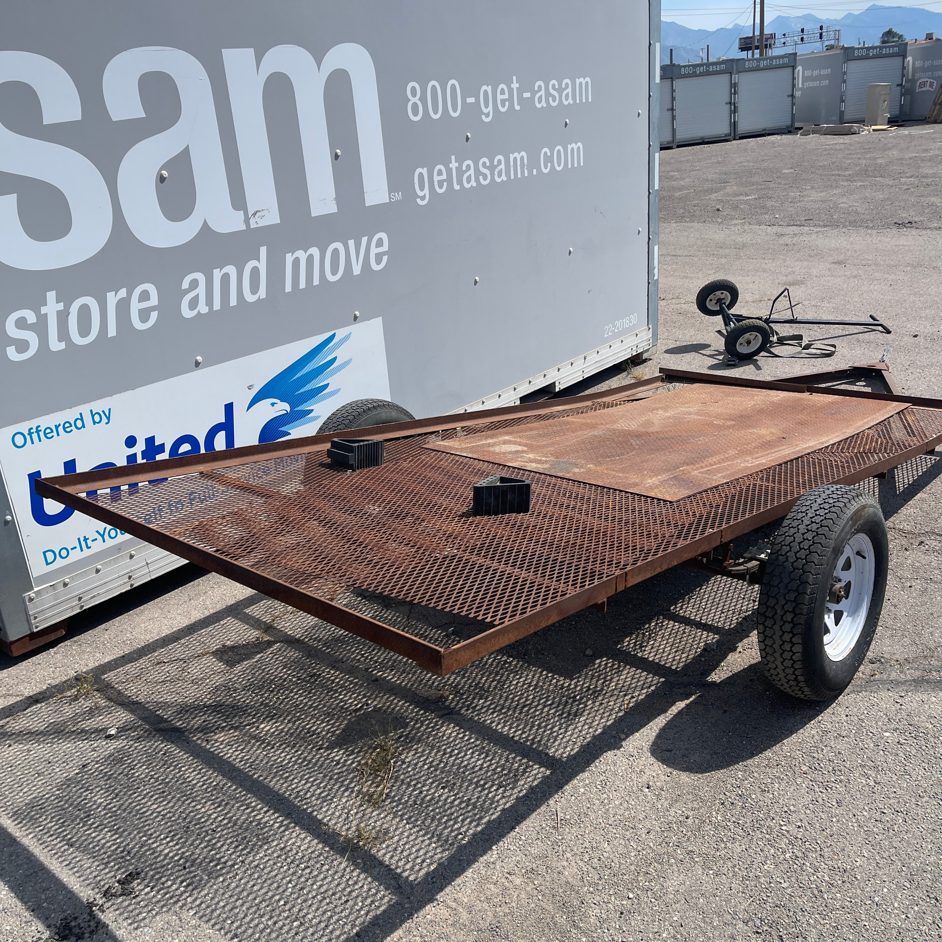 Z@ Steel Single-Axle Flat-Bed Trailer Rust Color (AS-IS, Pre-Owned)