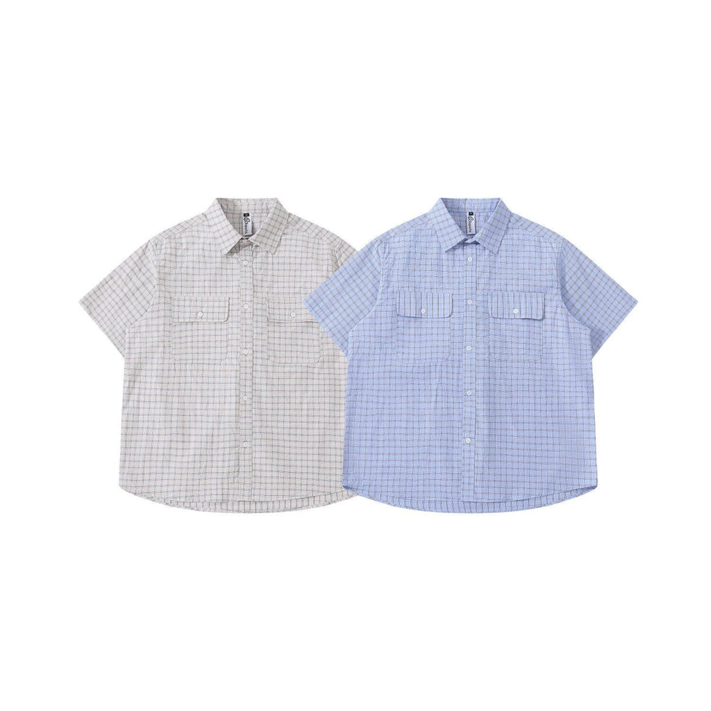 Striped pocket short sleeved shirt