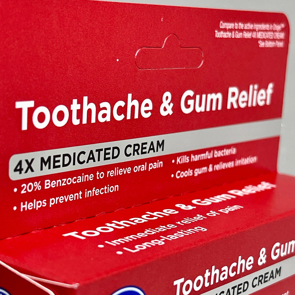KROGER (2 PACK) Toothache & Gum Relief 4X Medicated Cream 0.33oz BB 04/26
