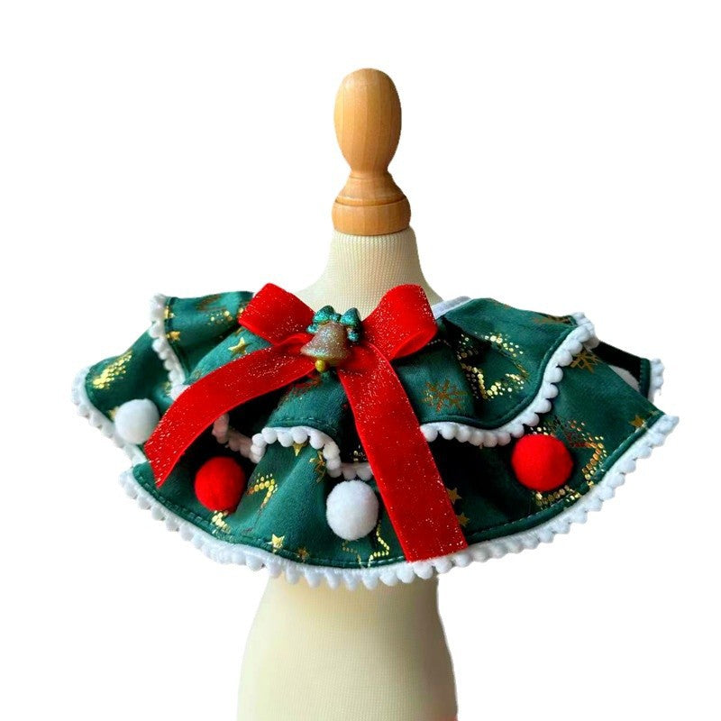 Pet Christmas Day Dress Up Scarf Decoration Supplies Dog Scarf Cat Water Scarf Mouth Tie Bow